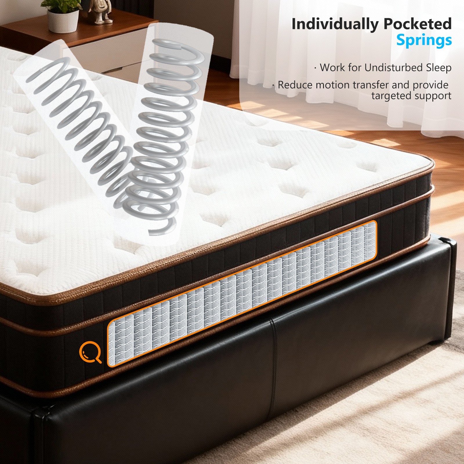 10″, 12″ Hybrid Mattresses Memory Foam Mattress Spring Twin Full Queen King