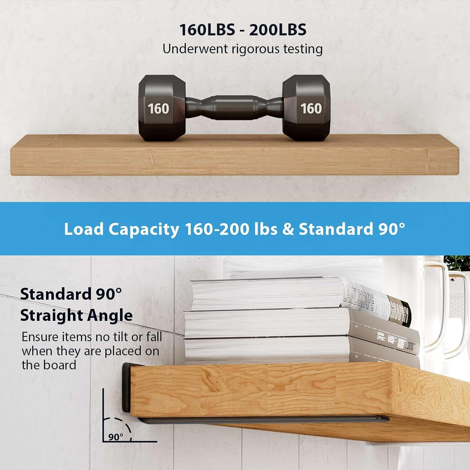 Shelf Brackets Floating Shlef Brackets 6-Inch 6-Packs, 1/5 Inch Thick Heavy Duty