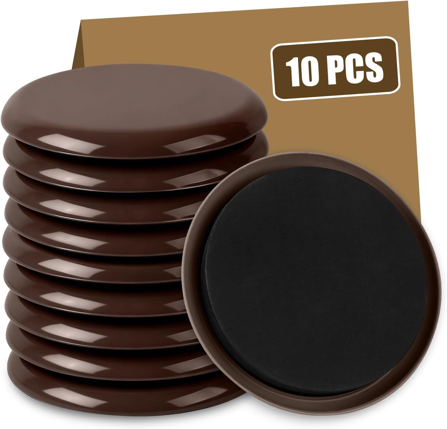 10PCS Furniture Sliders, 3 1/2″ Furniture Sliders for Hardwood Floors, Reusable