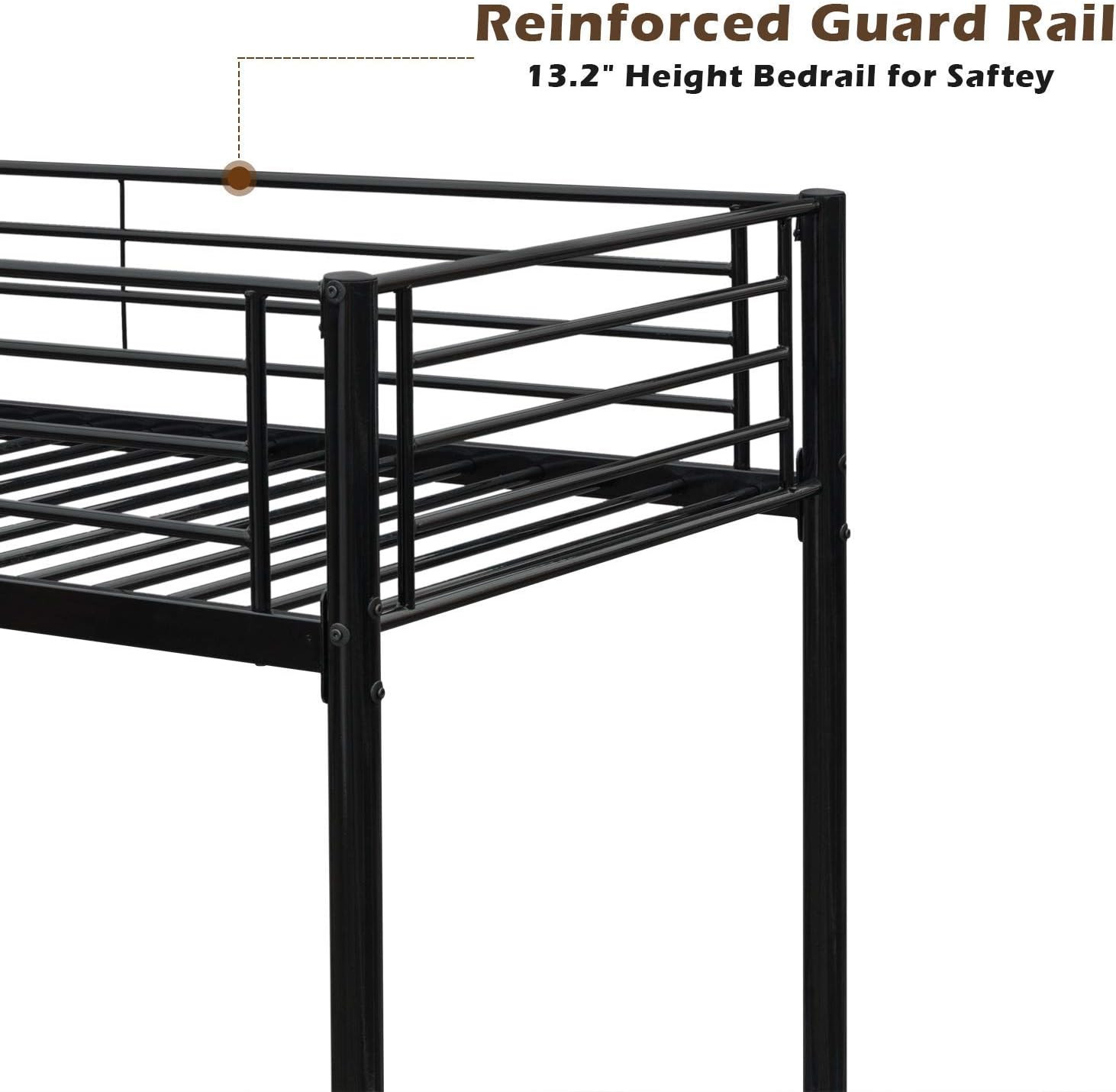 Bunk Bed Twin over Twin for Kids/Teens/Adults Heavy Duty 2 Decker Bed with Flat