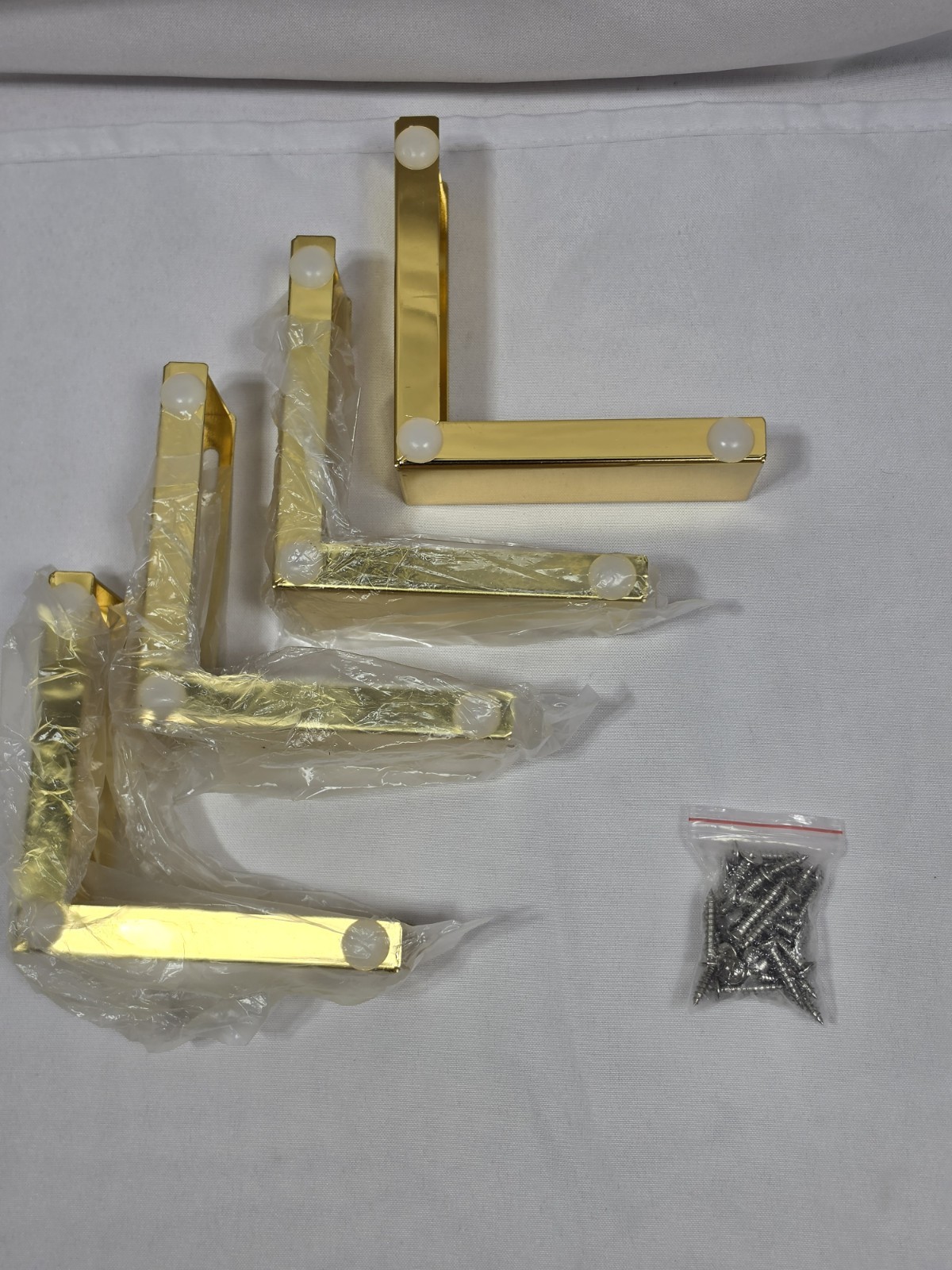 Metal Furniture Sofa Legs Brass Gold Colored 2″ High 4.5″ Length Open Box