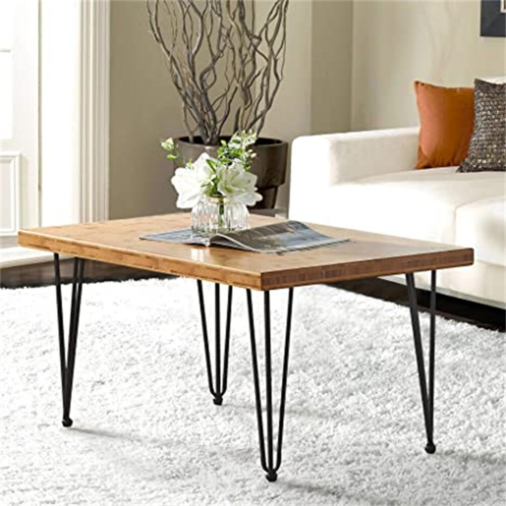 HST 6″ – 30″ Coffee Table Metal Hairpin Legs Iron Bar Black Set of 4