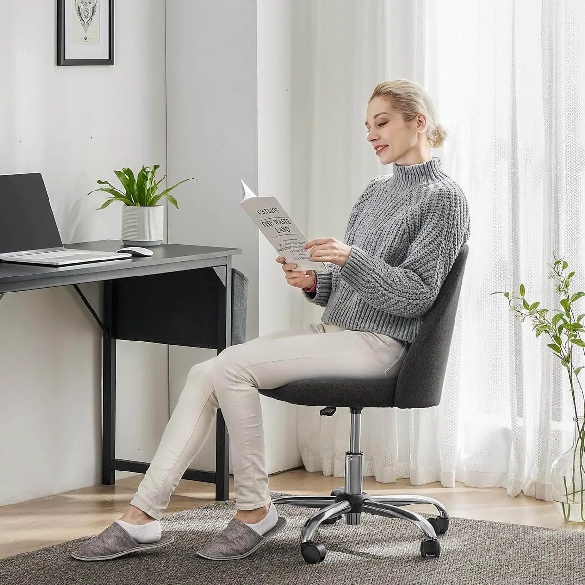Multi Color Comfy Office Chair with Rolling Wheel Adjustable Computer Task Chair