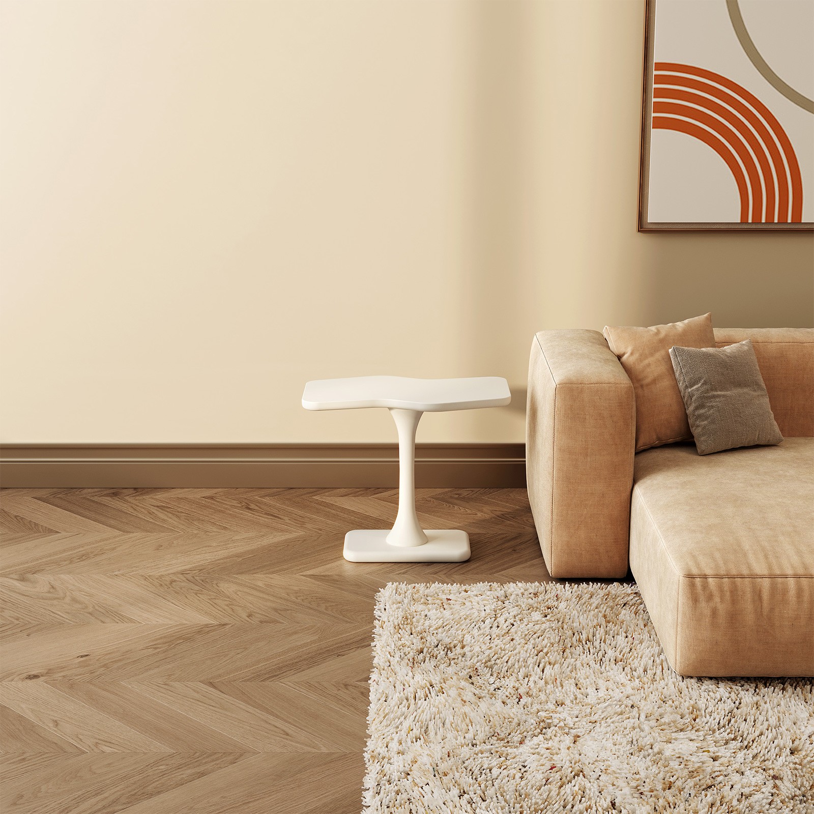 Modern Irregular End Table,Small SideTable,Sofa Table for Living Room,Nightstand