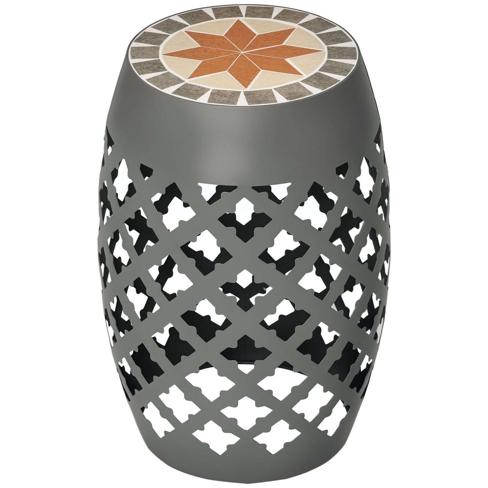 Durable Outdoor Mosaic Table 12.25in L W x 18in H Steel Base