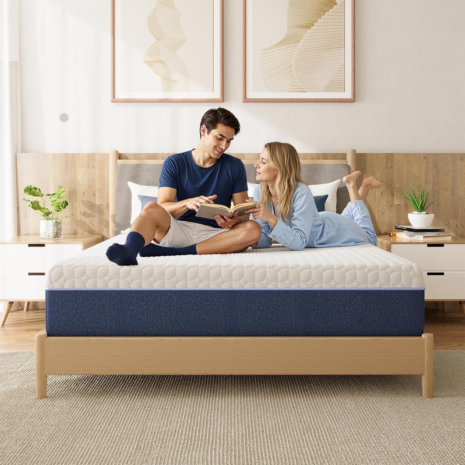 10 Inch Twin Mattress, Medium Plush Gel Memory Foam Mattress in a Box, Pressure