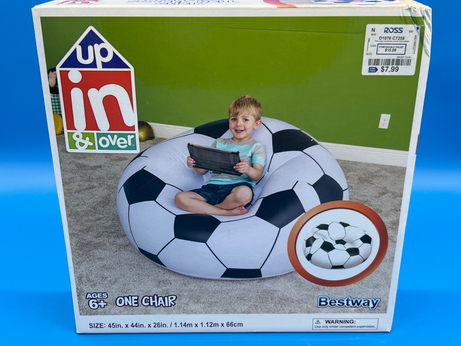 Bestway Beanless Soccer Ball Inflatable Chair for Kids & Teens