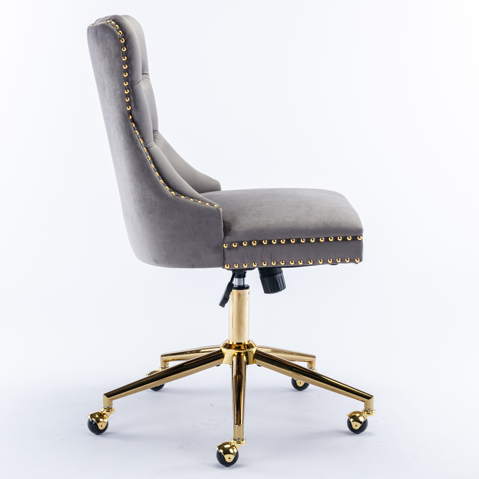 Velvet Home Office Chair Adjustable Height Swivel Chair Computer Chair Gray
