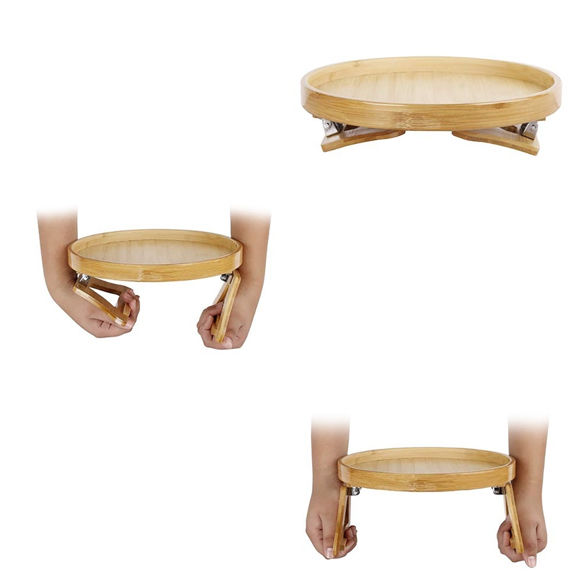 Sofa Arm Tray Table Clip-Bamboo Sofa Clip Side Table-Wide Sofa Arm Table