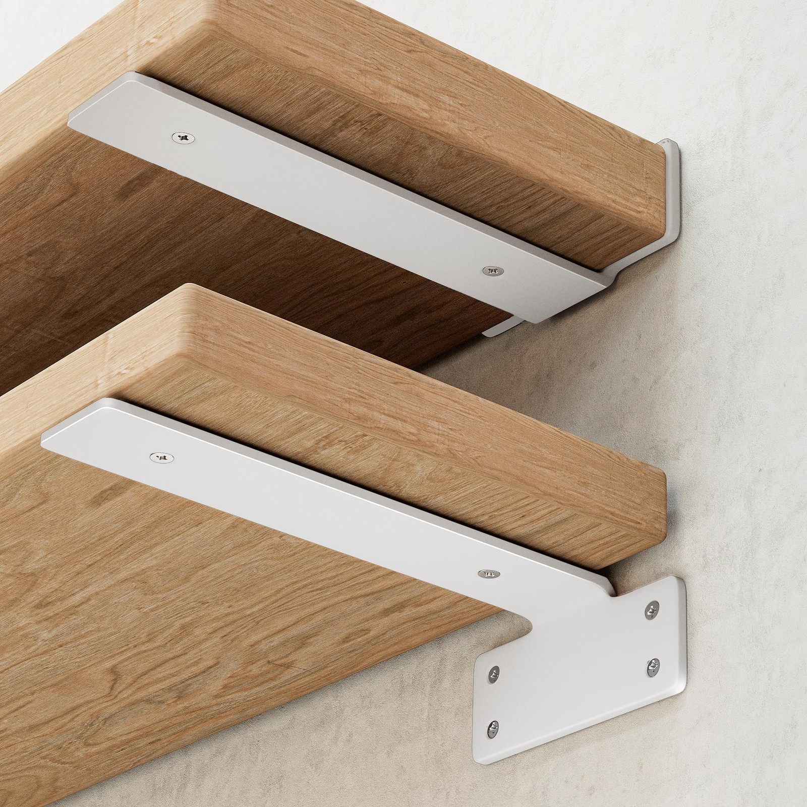 Shelf Brackets 8-Inch Long 1/5-Inch Thick 6-Pack – 160 lb Load Capacity, Matte