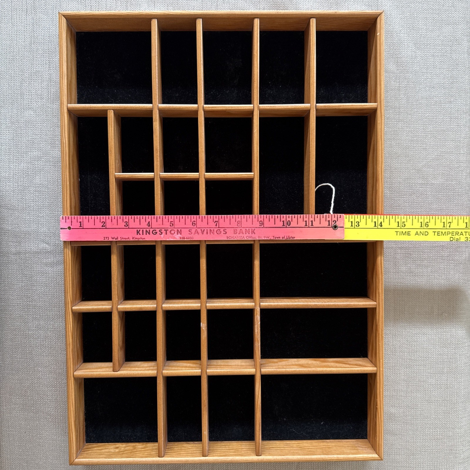 VTG Oak Shadow Box Shelf 20×14 Tannery Lane USA Country Cottage Rustic Farmhouse