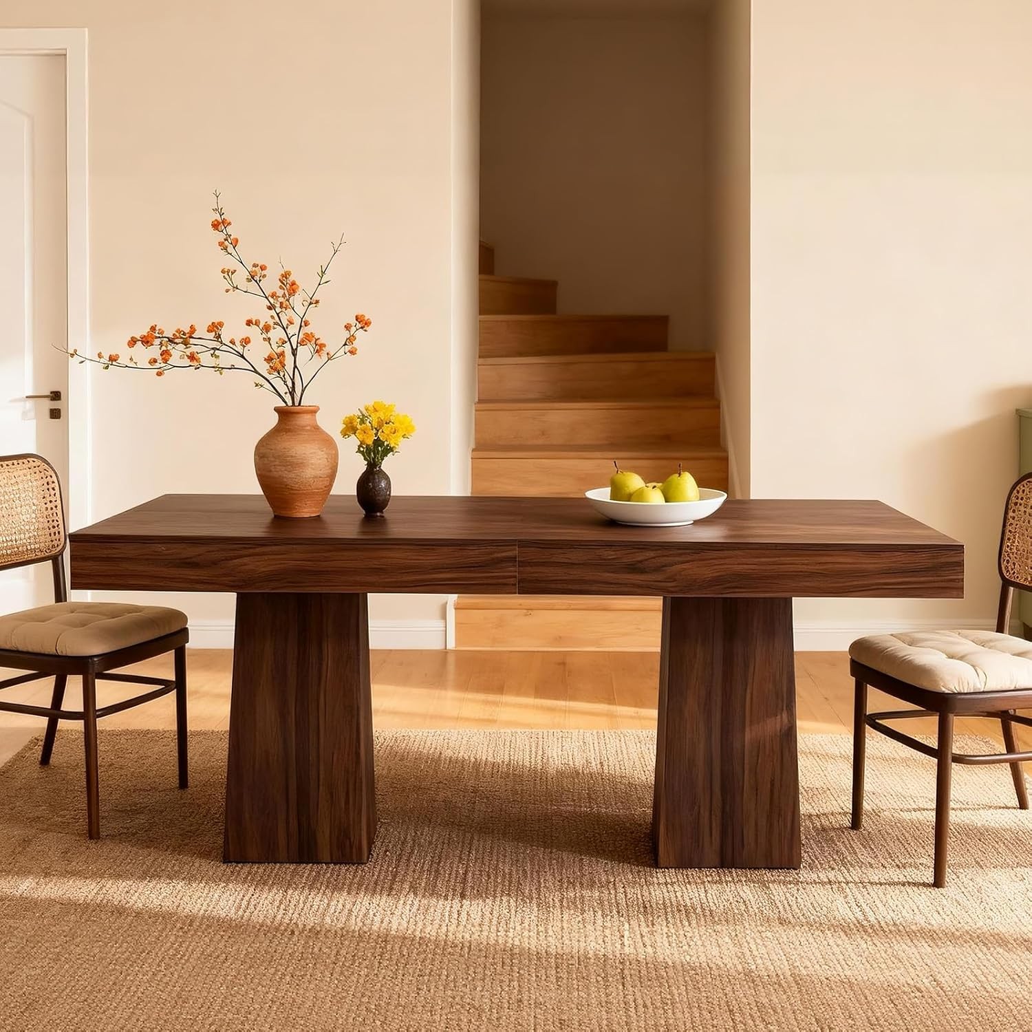 31.5-Inch Square Dining Table for 4 People, Small Kitchen Table for Living Room