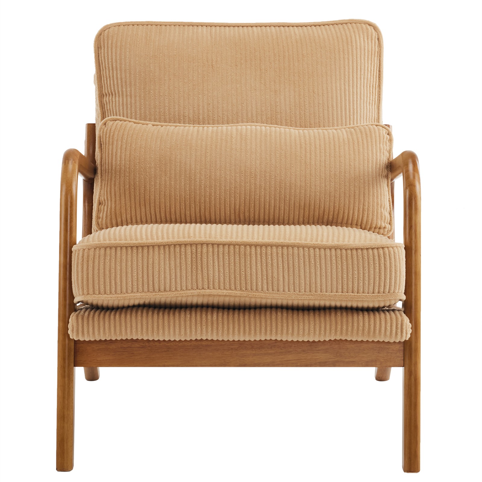 Khaki Corduroy Upholstered Indoor Lounge Chair (330LBS Weight Capacity)