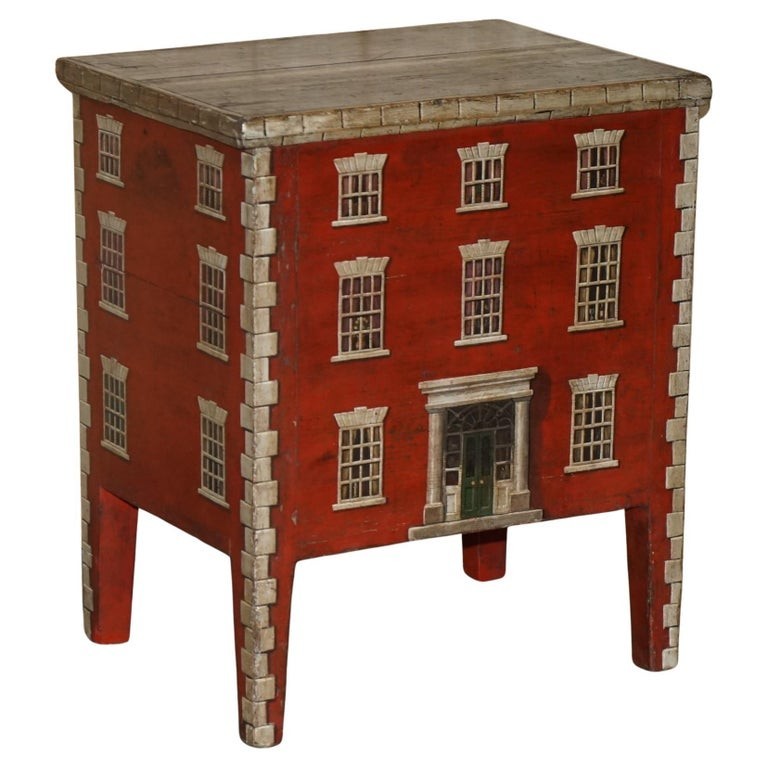 ANTIQUE 1760 GEORGIAN ENGLISH COUNTRY HOUSE PAINTED ENGLISH PINE TRUNK OR CHEST