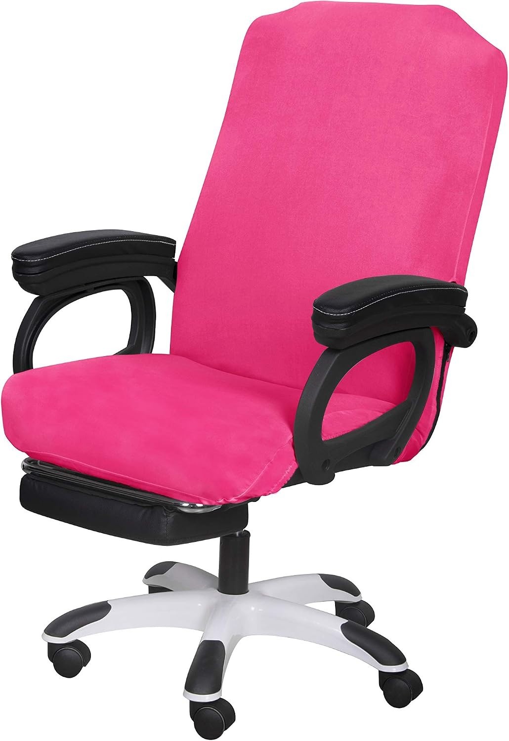 Stylish Dark Pink Office Chair Protector with Zipper Closure for Convenience