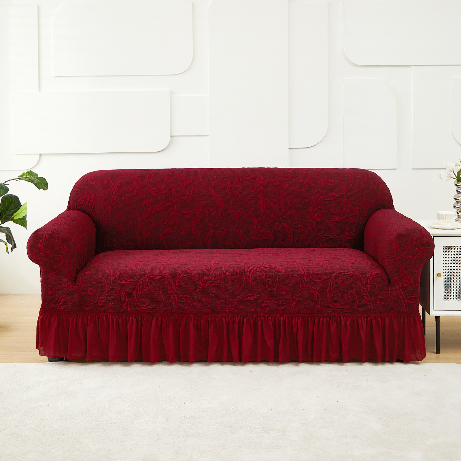 Soft Jacquard Sofa Cover Stretch Couch Cover 1/2/3/4 Seater Slipcover Protector