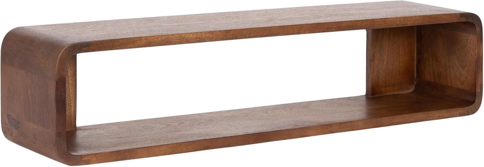 Deguara Modern Floating Console Table with Storage, Walnut Brown, 30″ x 7