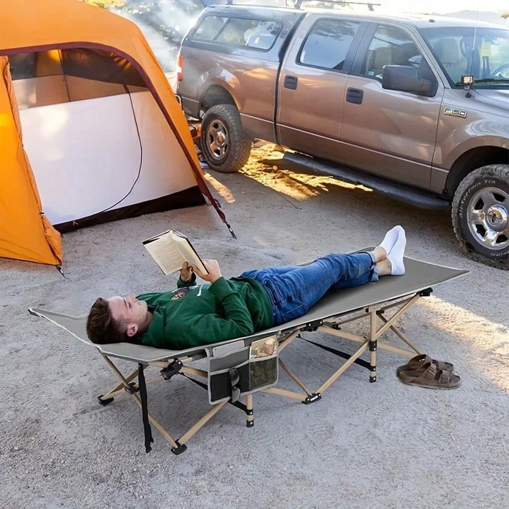 75″ Queen Heavy-Duty Folding Bed 10-Leg Portable With Mattress
