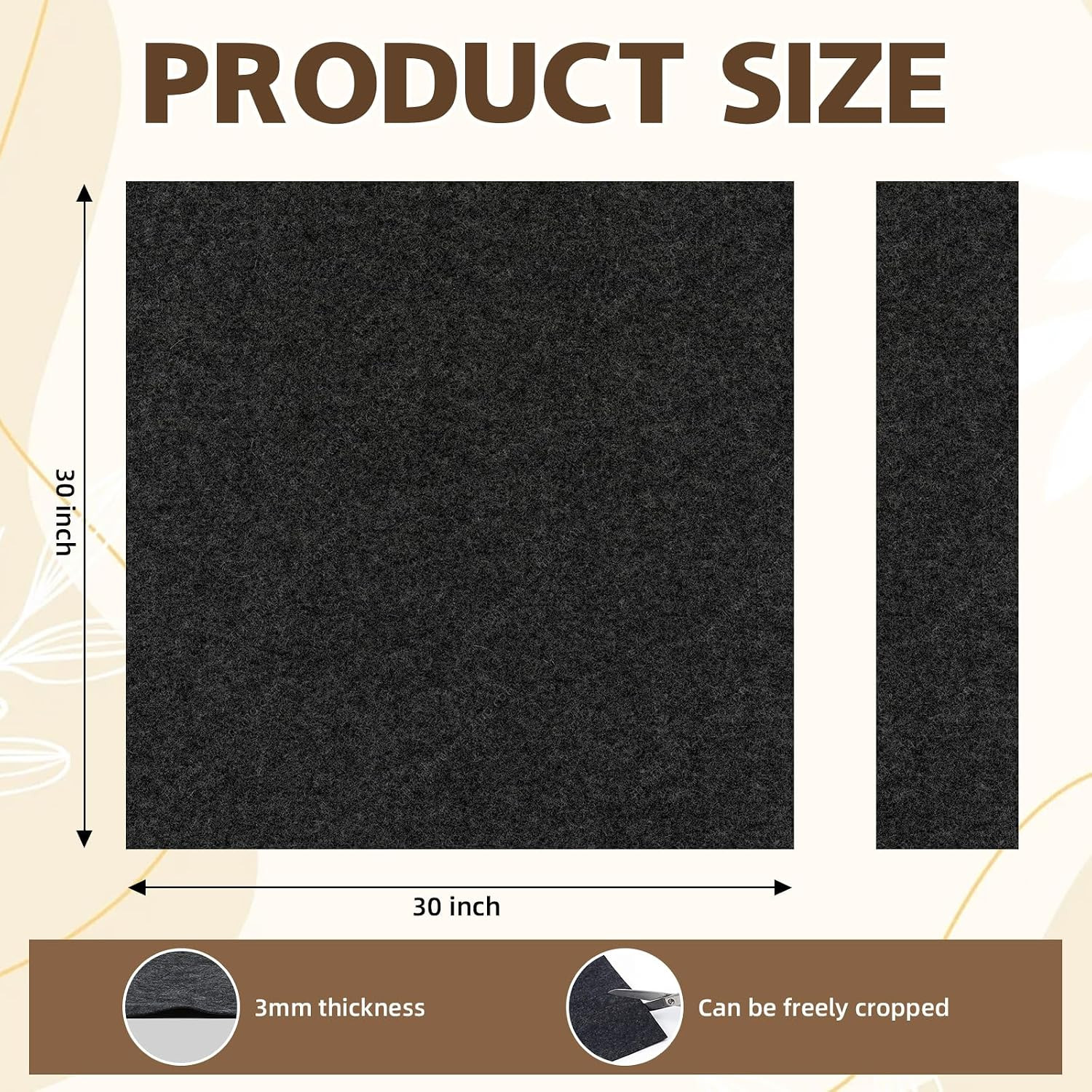 3 Pack Recliner Floor Protectors for Hardwood Floors, 30″X30″ Non-Slip Felt