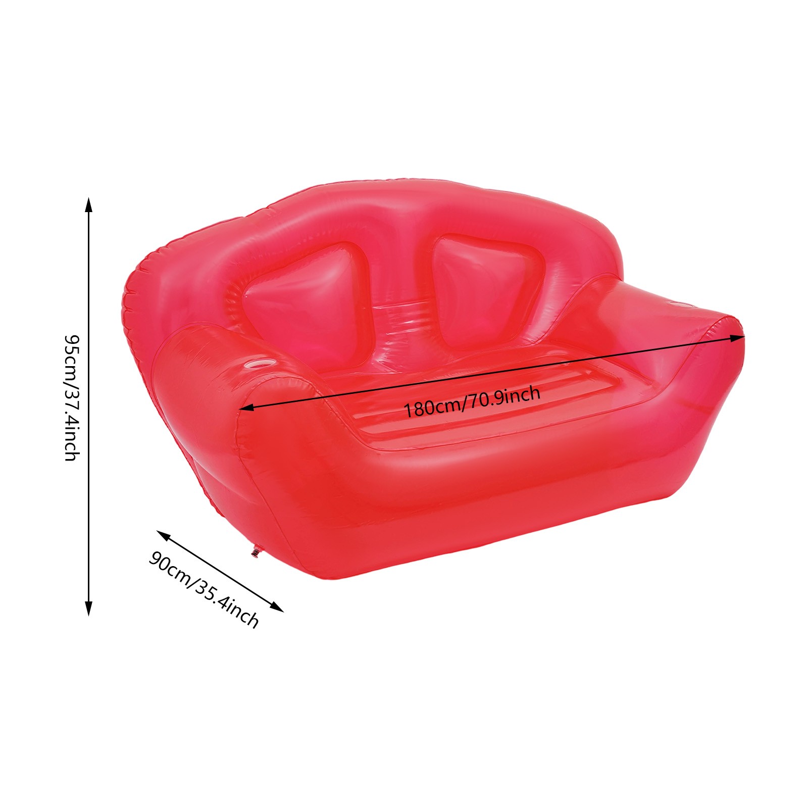 Inflatable Double-Person Sofa With Three Rapid-inflate Valves70.9*35.43*37.4in