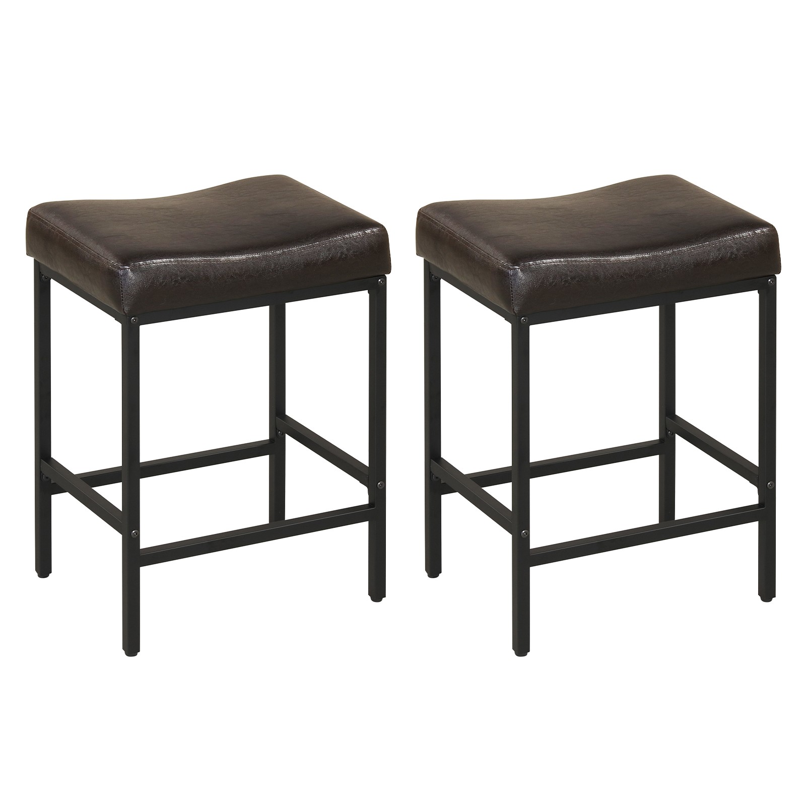 Bar Stools Set of 2, Bar Chairs for Kitchen Island, Backless Modern Barstools
