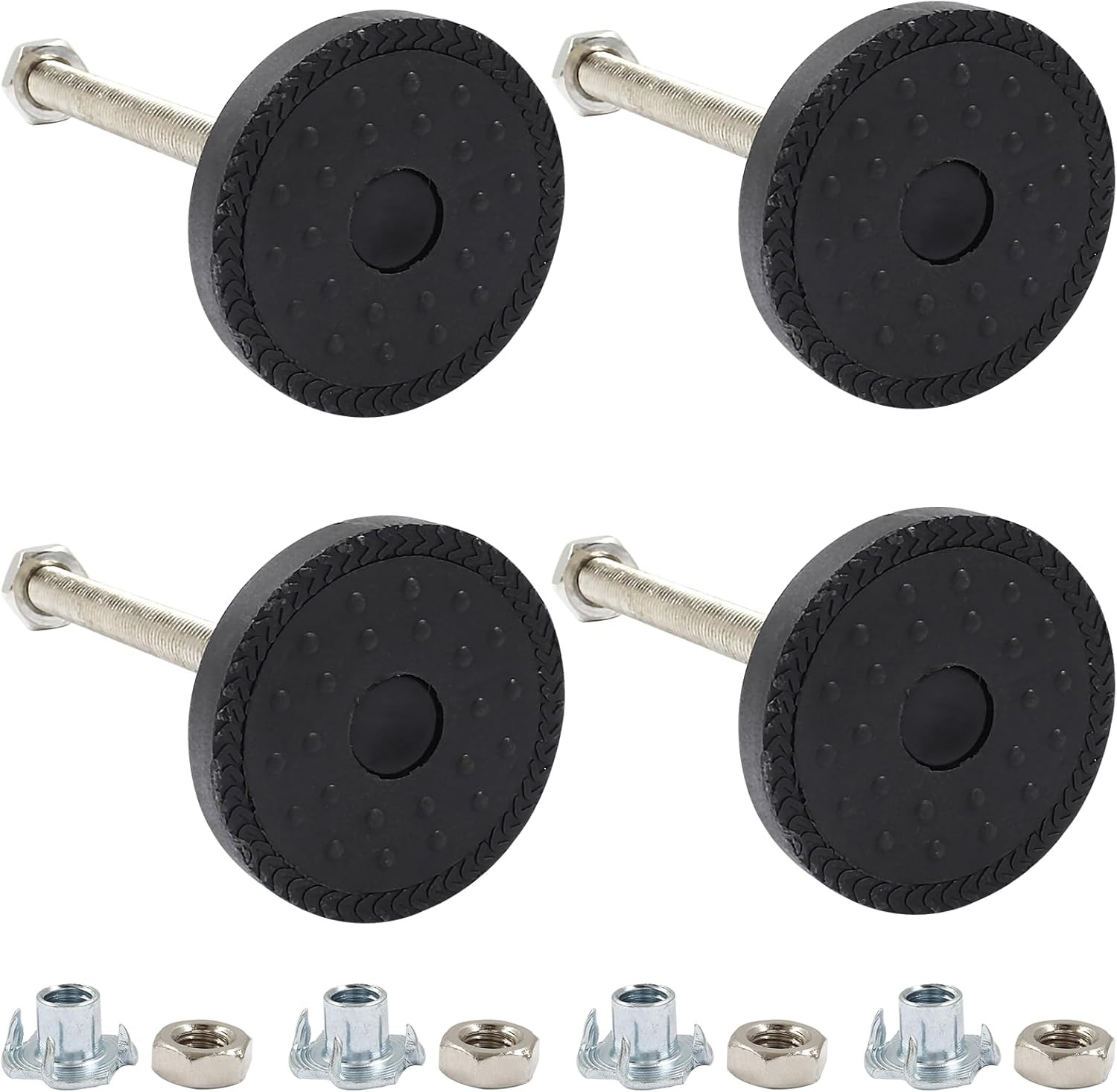 4 Pcs Adjustable Leveling Feet, M8 Thread Adjustable Foot Cups Heavy Duty Furnit