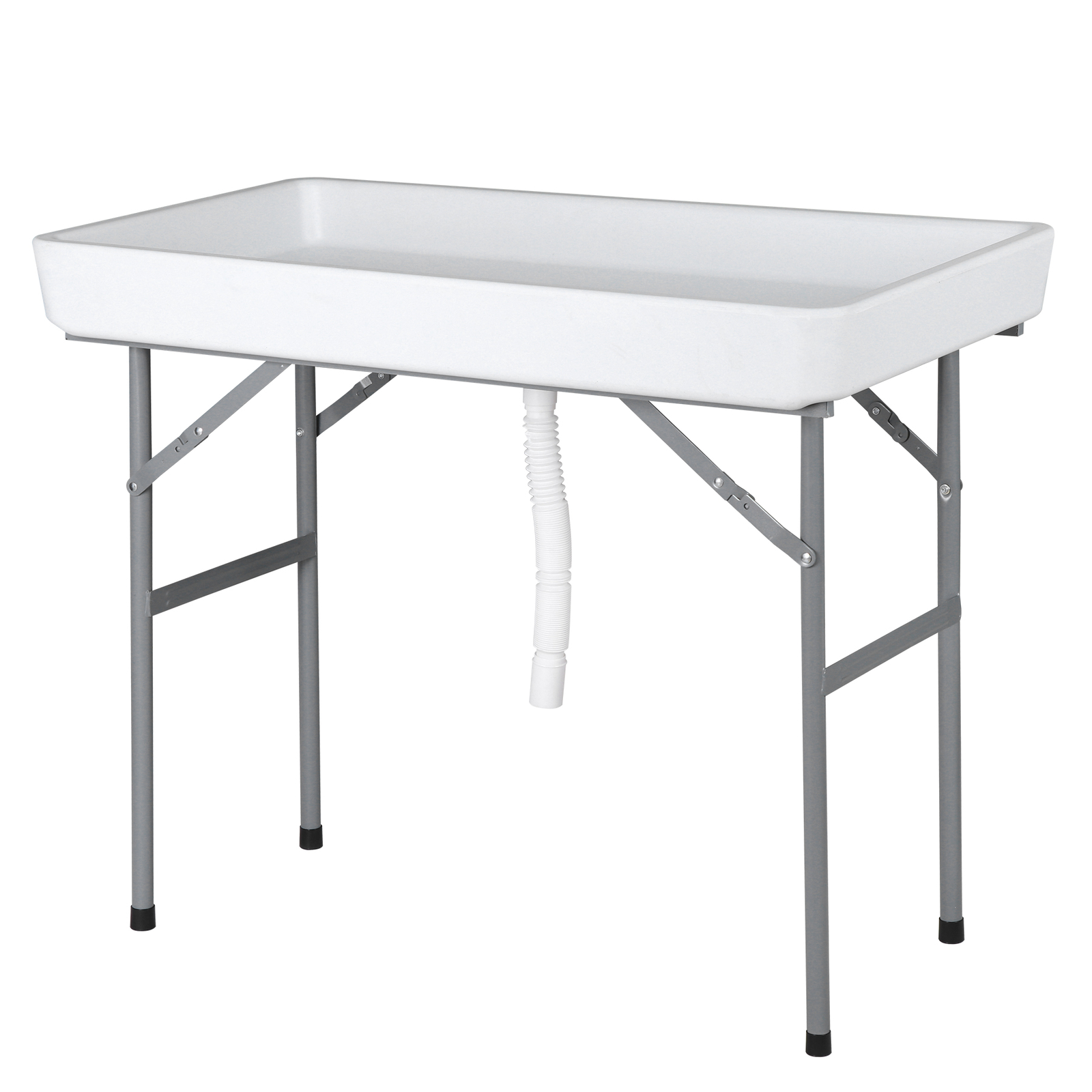 40.5” Folding Ice Cooler Table with Detachable White Skirt Party Table Outdoor