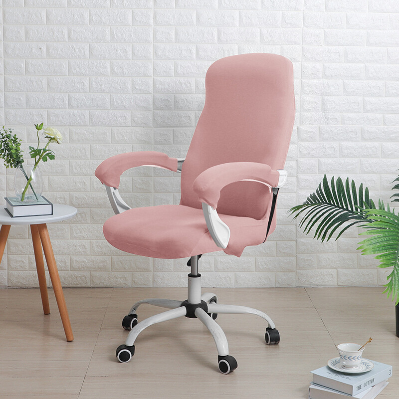 Office Chair Cover High Stretch Computer Rotating Chair Slipcover with Zipper