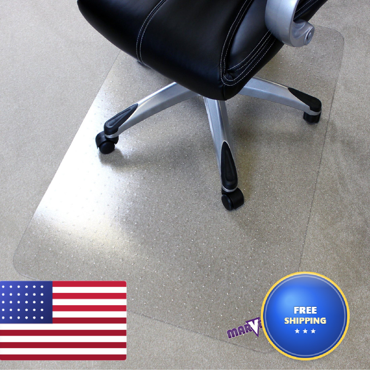 Marvelux Office Chair Mat For Carpeted Floors Heavy Duty Polycarbonate For