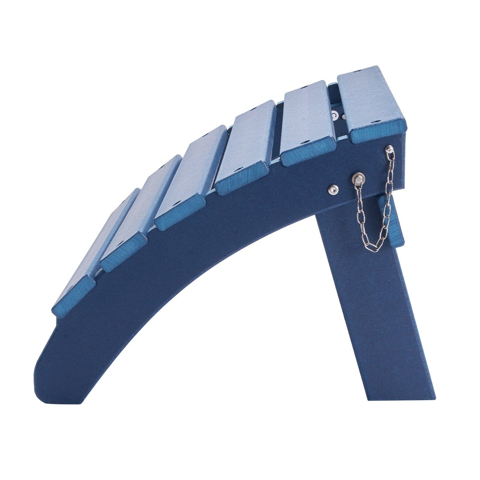 Blue Foldable Adirondack Ottoman HDPE 18.7×18.9×13.8in Outdoor Footrest