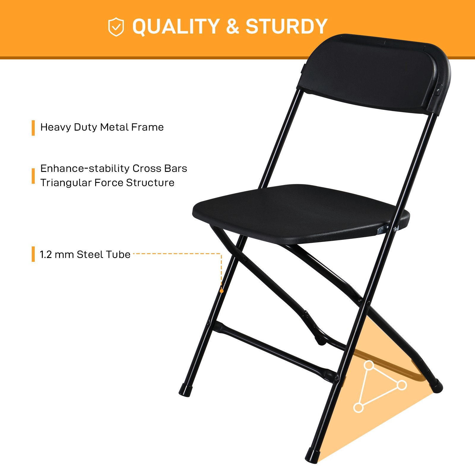 10PCS Foldable Breakfast Bar Stool Office Chair Light Weight Space Saving Seat