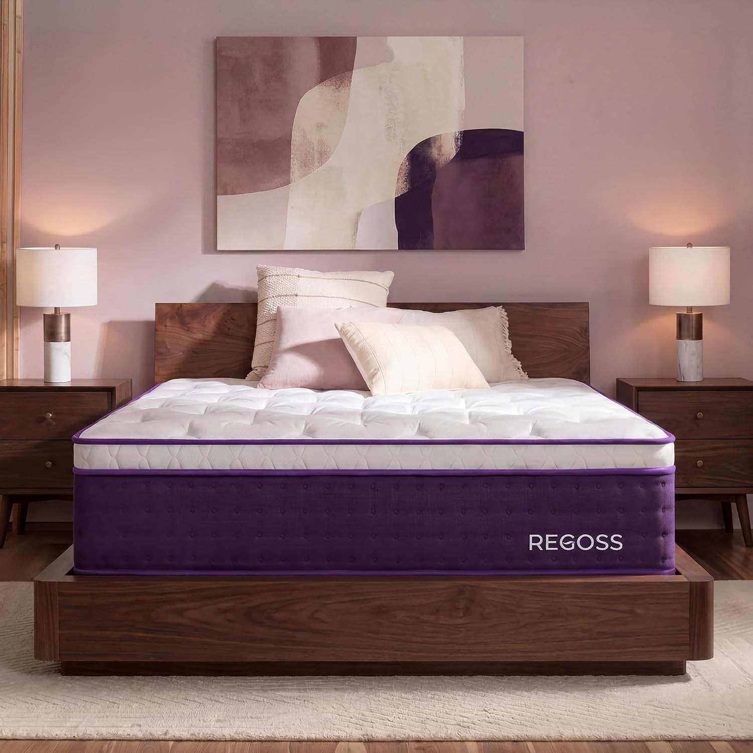 Soft Plush Queen Mattress 12 Inch Hybrid Mattress in a Box Side Sleeper Pocketed