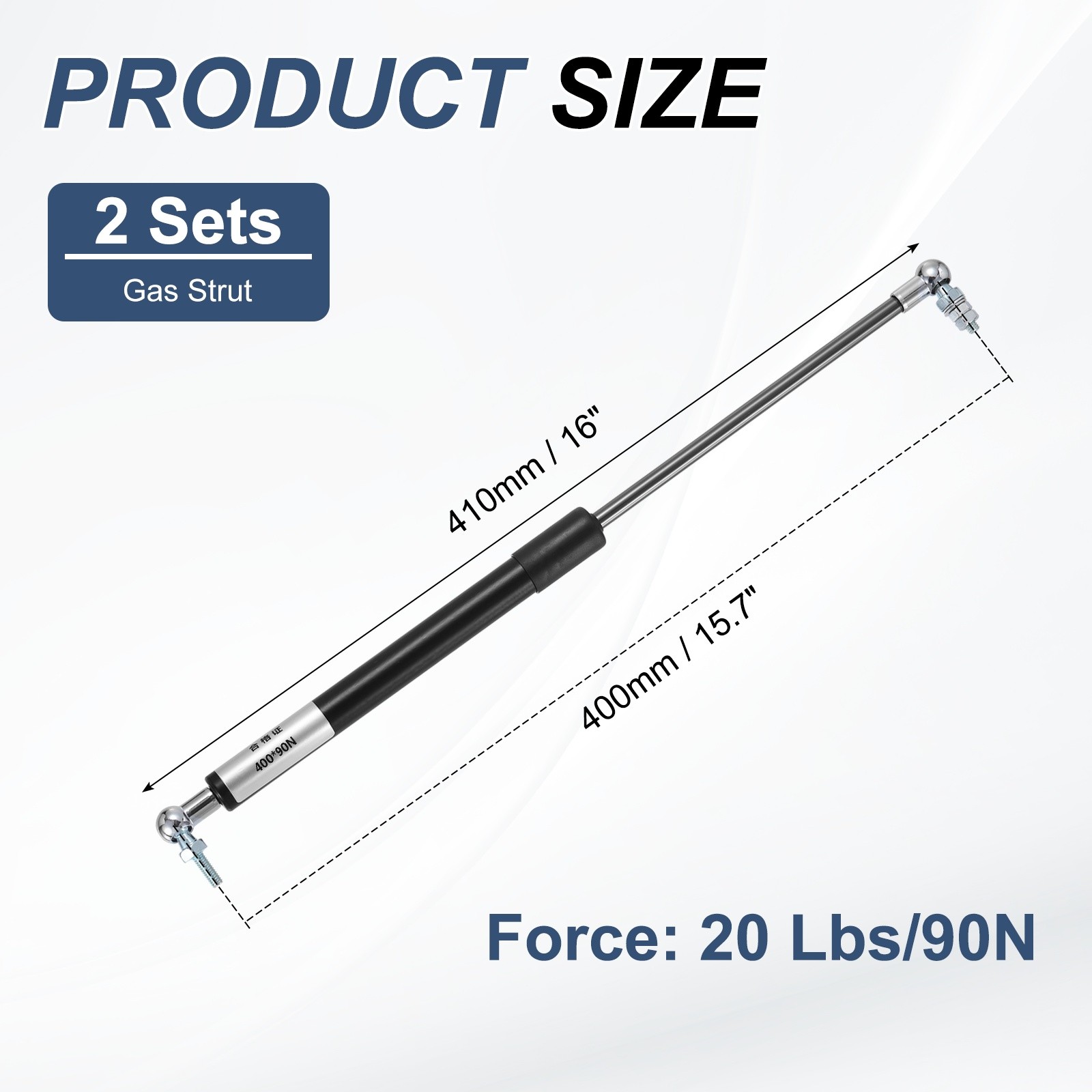 2 Sets Gas Strut, 20Lb/90N 16 Inch Lift Support Hydraulic Rod