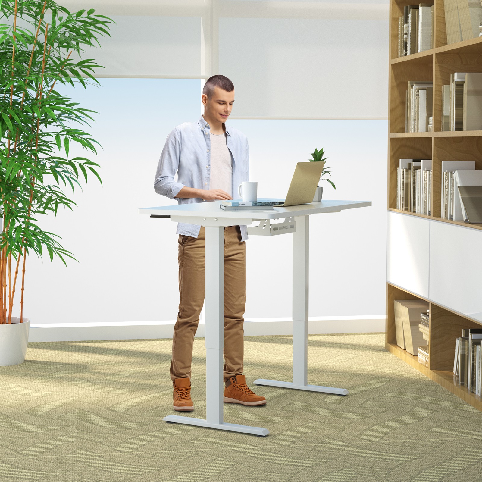 Costway 48″x30″ Universal Tabletop for Standard & Standing Desk Frame White