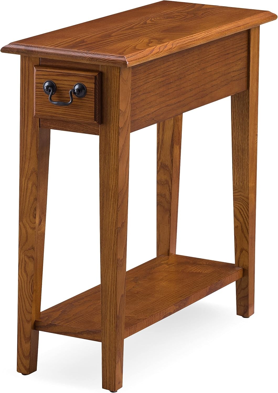 Leick Home Haven Ridge End Table, Solid Wood, 1 Storage Drawer,Medium Oak