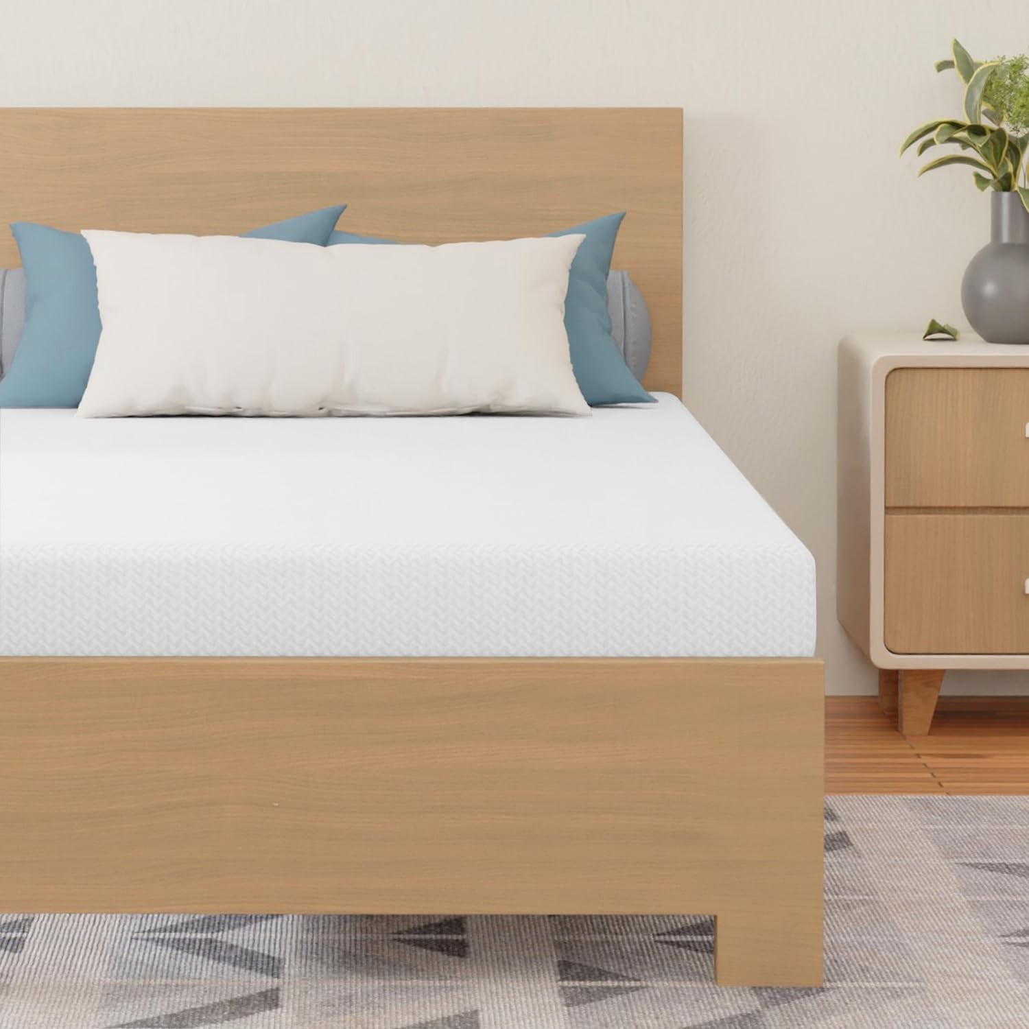 Green Tea White Mattress, 5 Inch Gel Memory Foam Twin Mattress