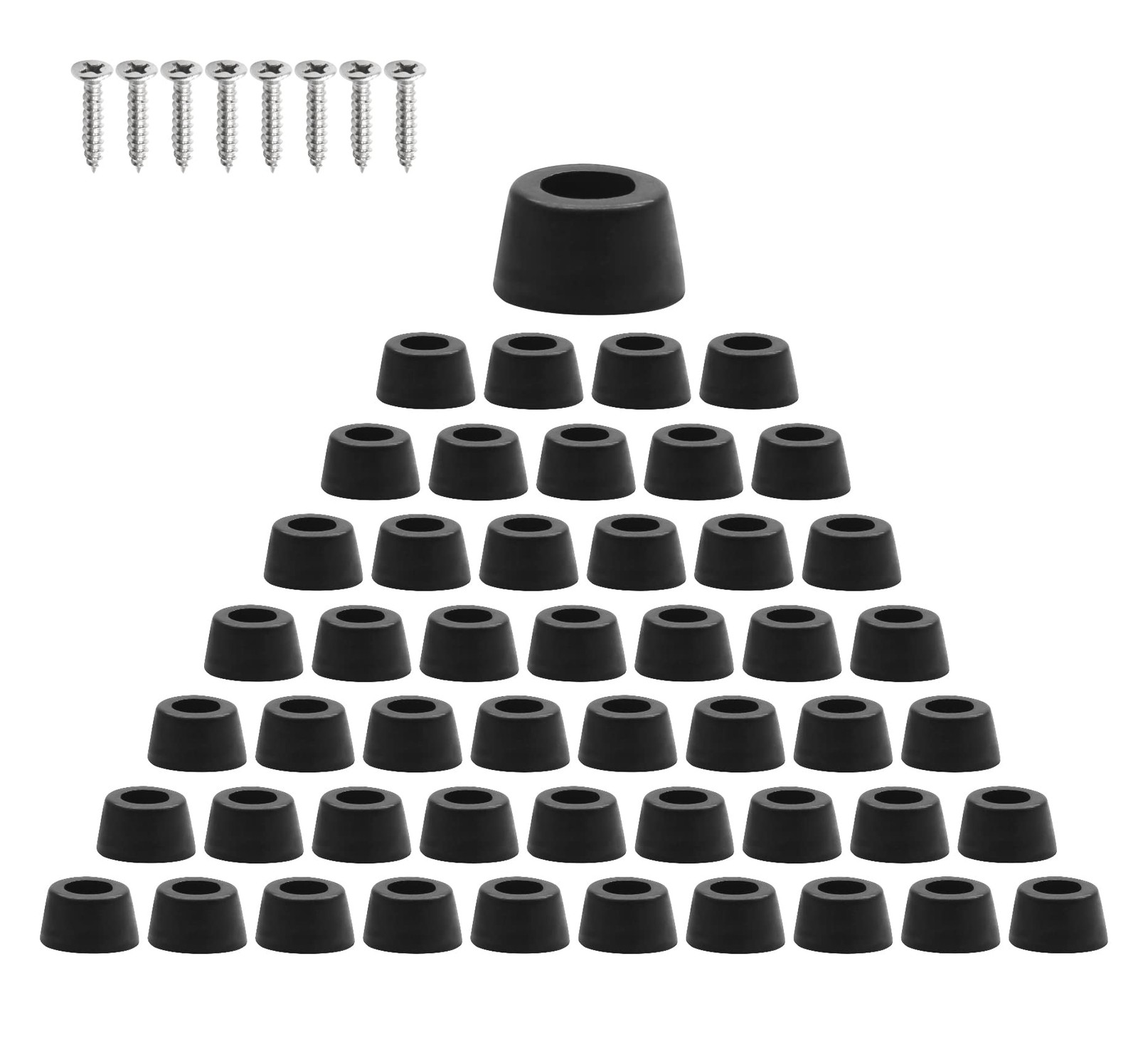 50 Pcs Rubber Feet Non Slip Bumpers with Screws for Furniture Boards