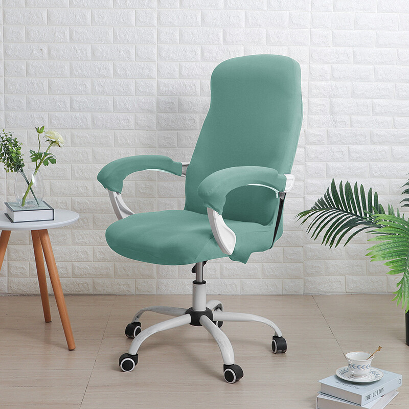 Office Chair Cover High Stretch Computer Rotating Chair Slipcover with Zipper