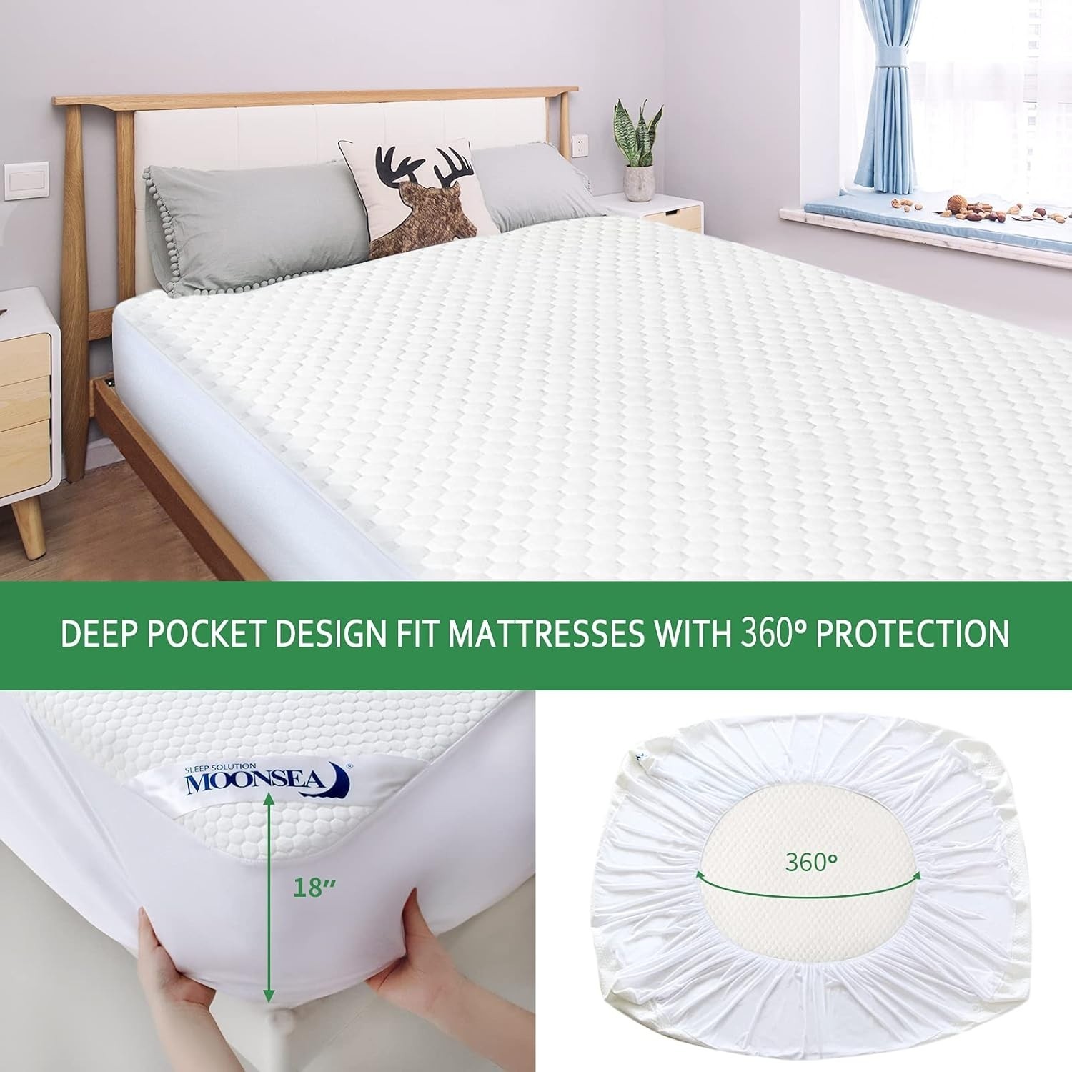 Colchon Espuma de Memoria Capa de Gel en Caja Queen Acolchado Mattress Protector
