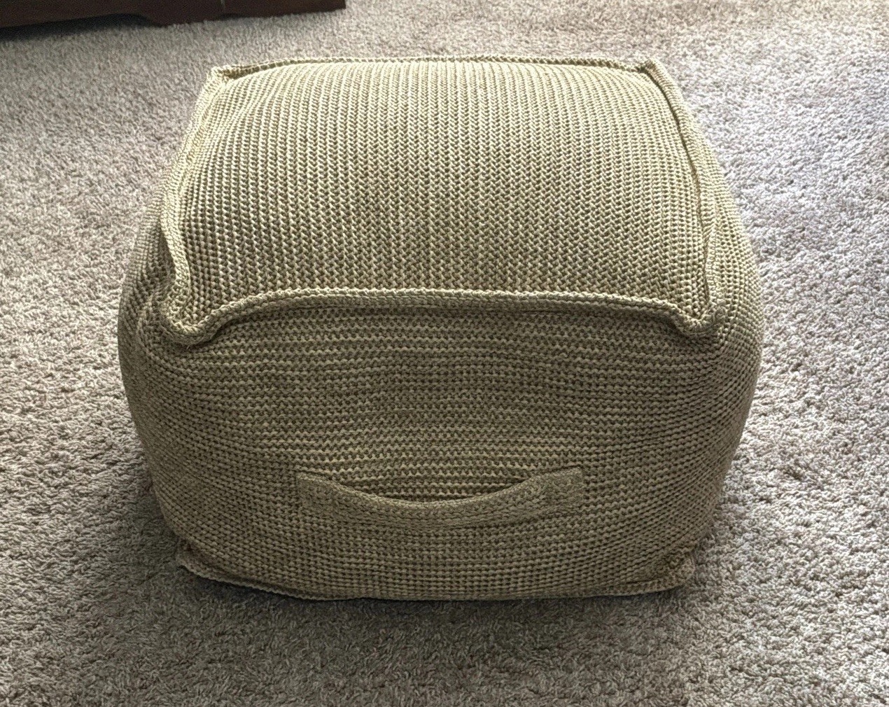 Threshold – Indoor/Outdoor Pouf Ottoman Stuffed Cube 17x17x13 Inches Bean Bag