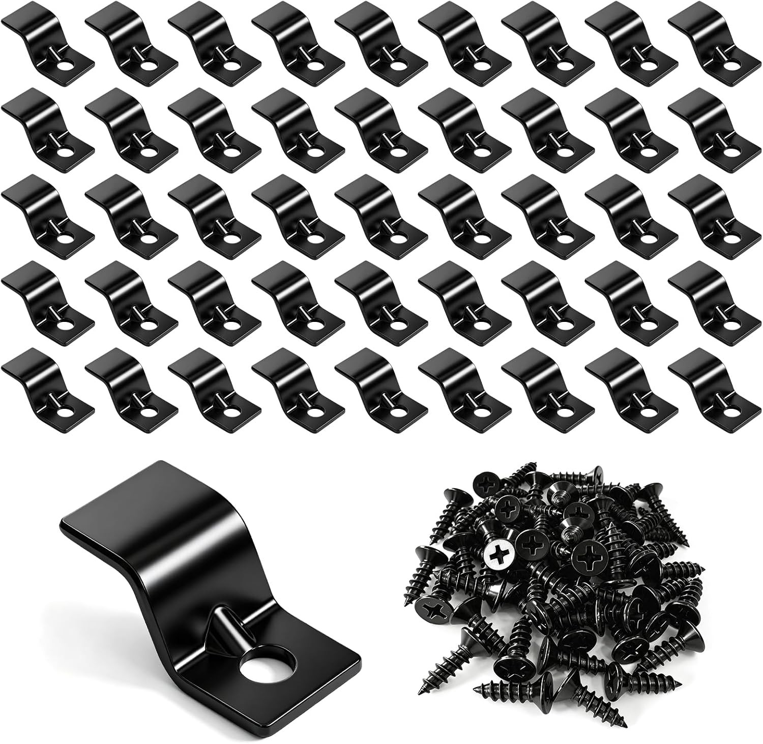 Table Top Fasteners Z Clips 40 Packs Black Hardware