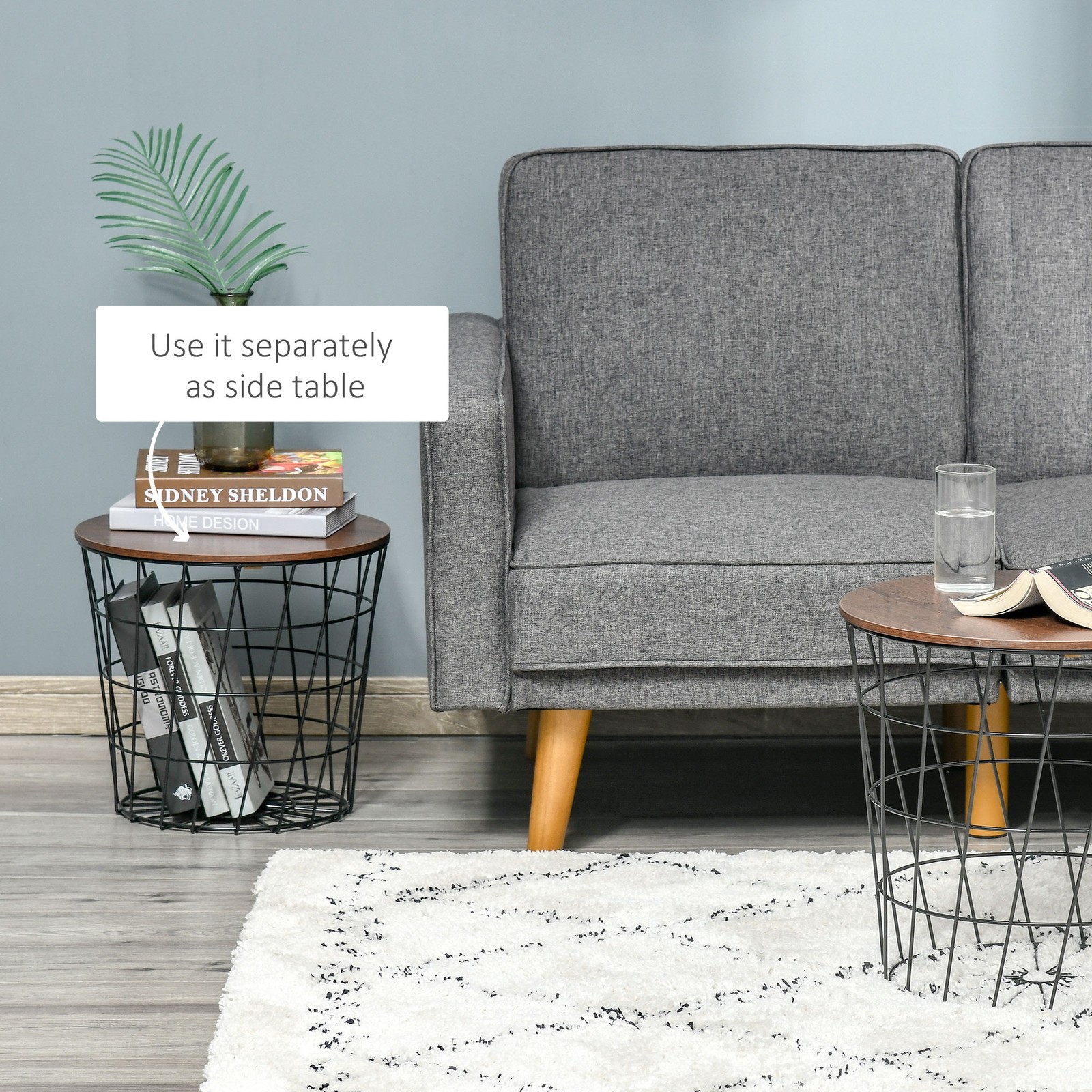 Coffee Table Includes Two Side Tables of Different Sizes