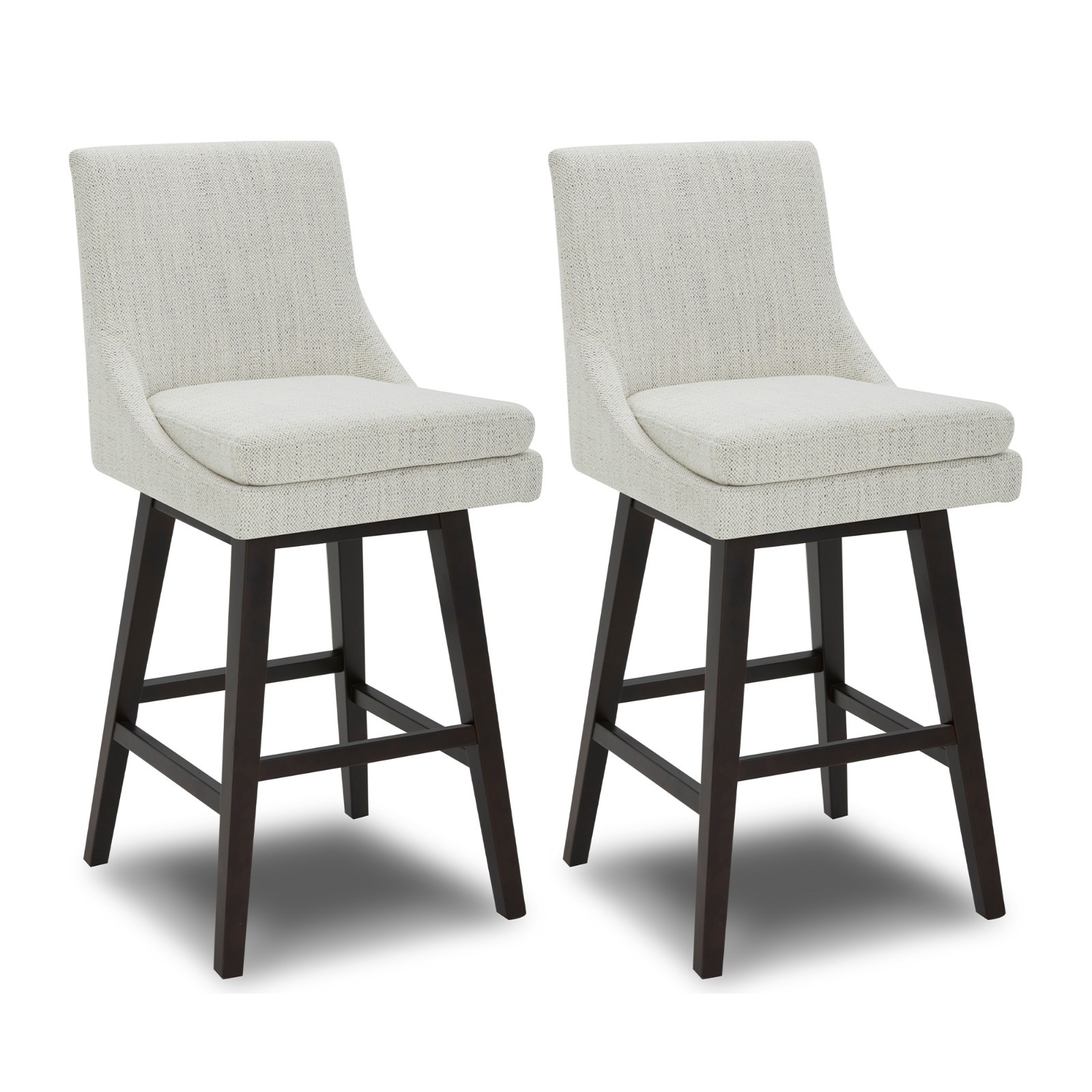 CHITA Bar Height Swivel Bar Stools Set of 2, 30″ Double Cushion, Comfortable