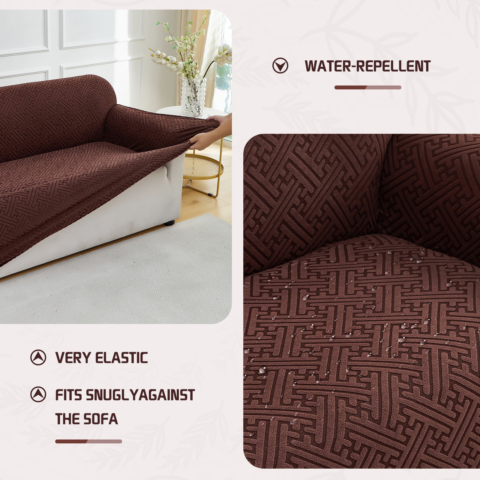 Thick Stretch Jacquard Sofa Cover 360° Couch Protection Anti-Slip Pet Friendly