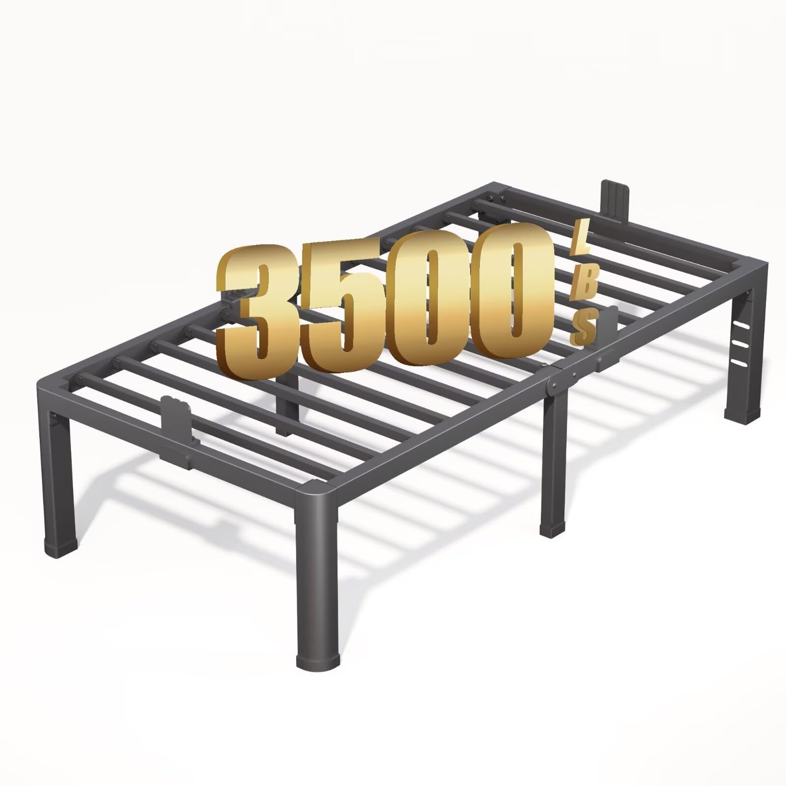 FUIOBYVV 18 Inch Twin XL Bed Frame Rounded Corner And Headboard Hole Mattress