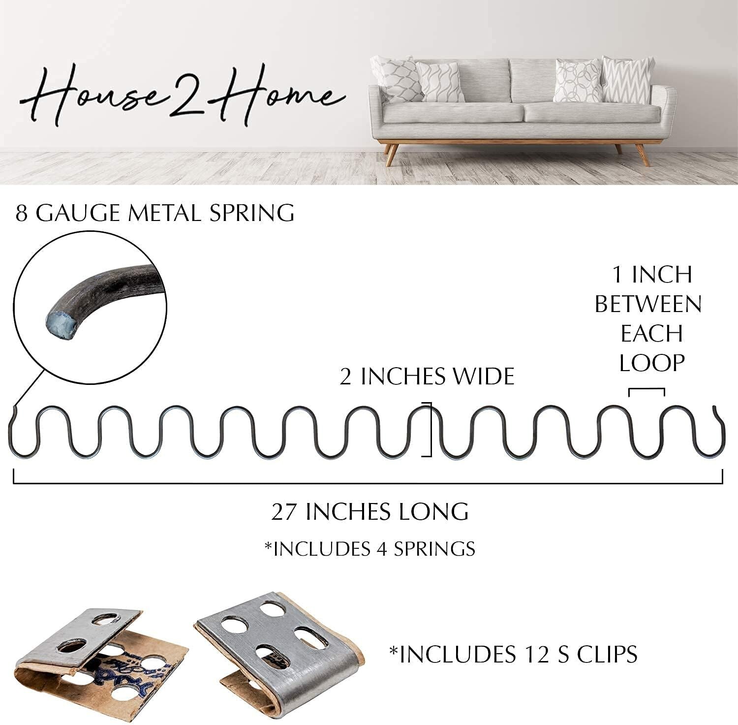 27″ Couch Spring Repair Kit – Fix Sagging Cushions with Complete Components