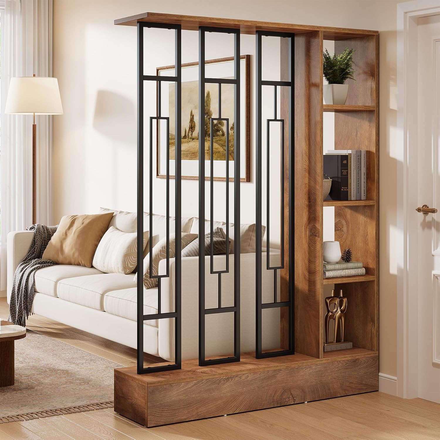 Modern Wall Room Divider 70.9″ Freestanding Room Divider Screen Wall Partition