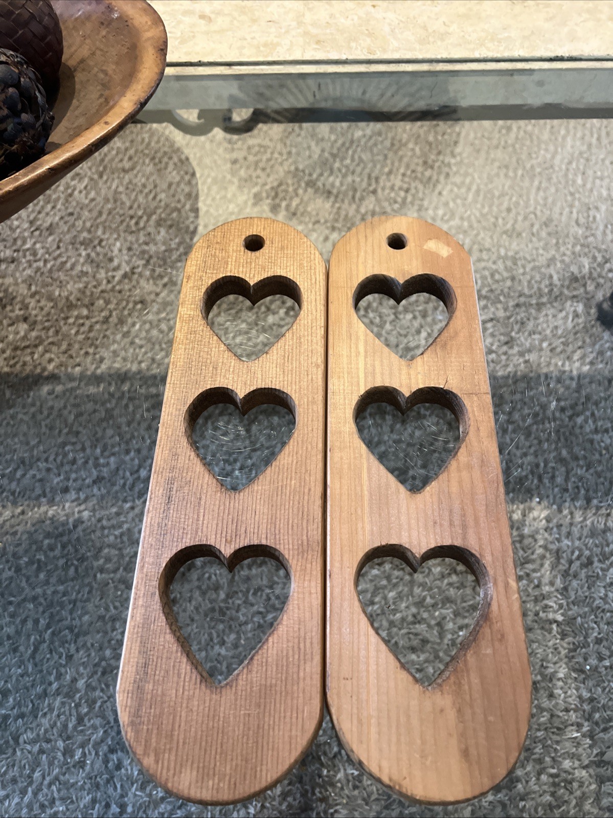 Vintage Oak Wood Decor Shelf Wall Hanging Cut Out Heart 15.5” X4.25” Cottage Cor