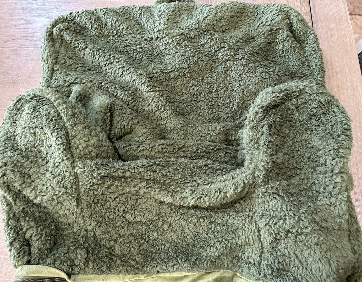 Pottery Barn Kids Anywhere Chair Slipcover sherpa army green regular size