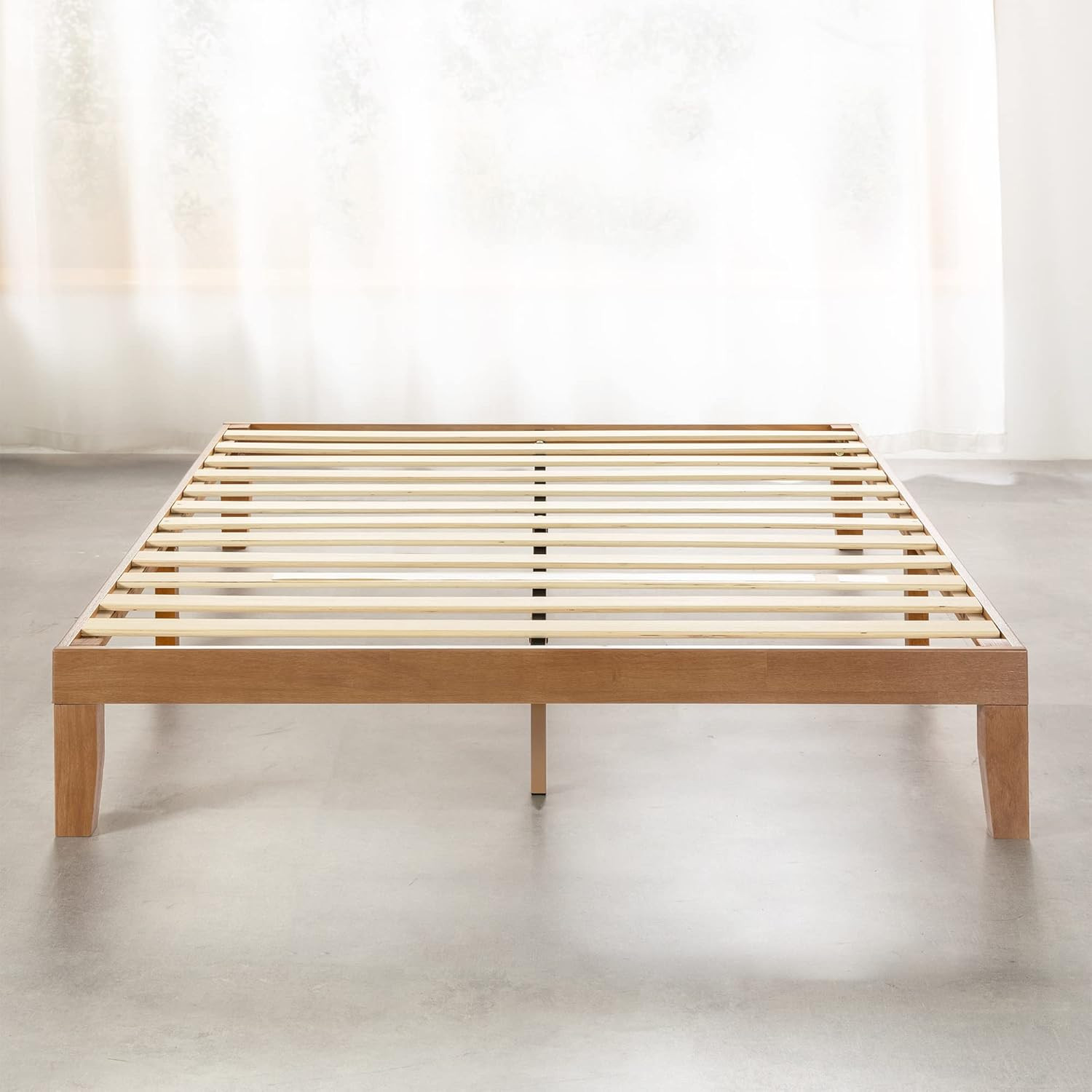Naturalista Classic – 12 Inch Solid Wood Platform Bed with Wooden Slats, No Box